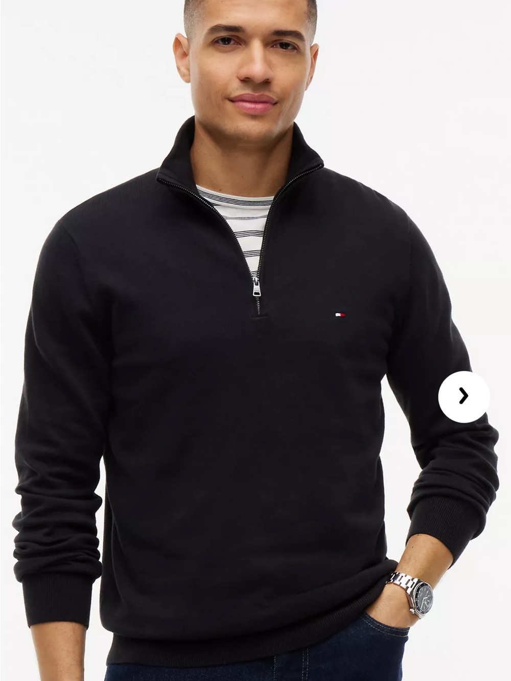 Tommy Hilfiger Black Quarter Zip Top